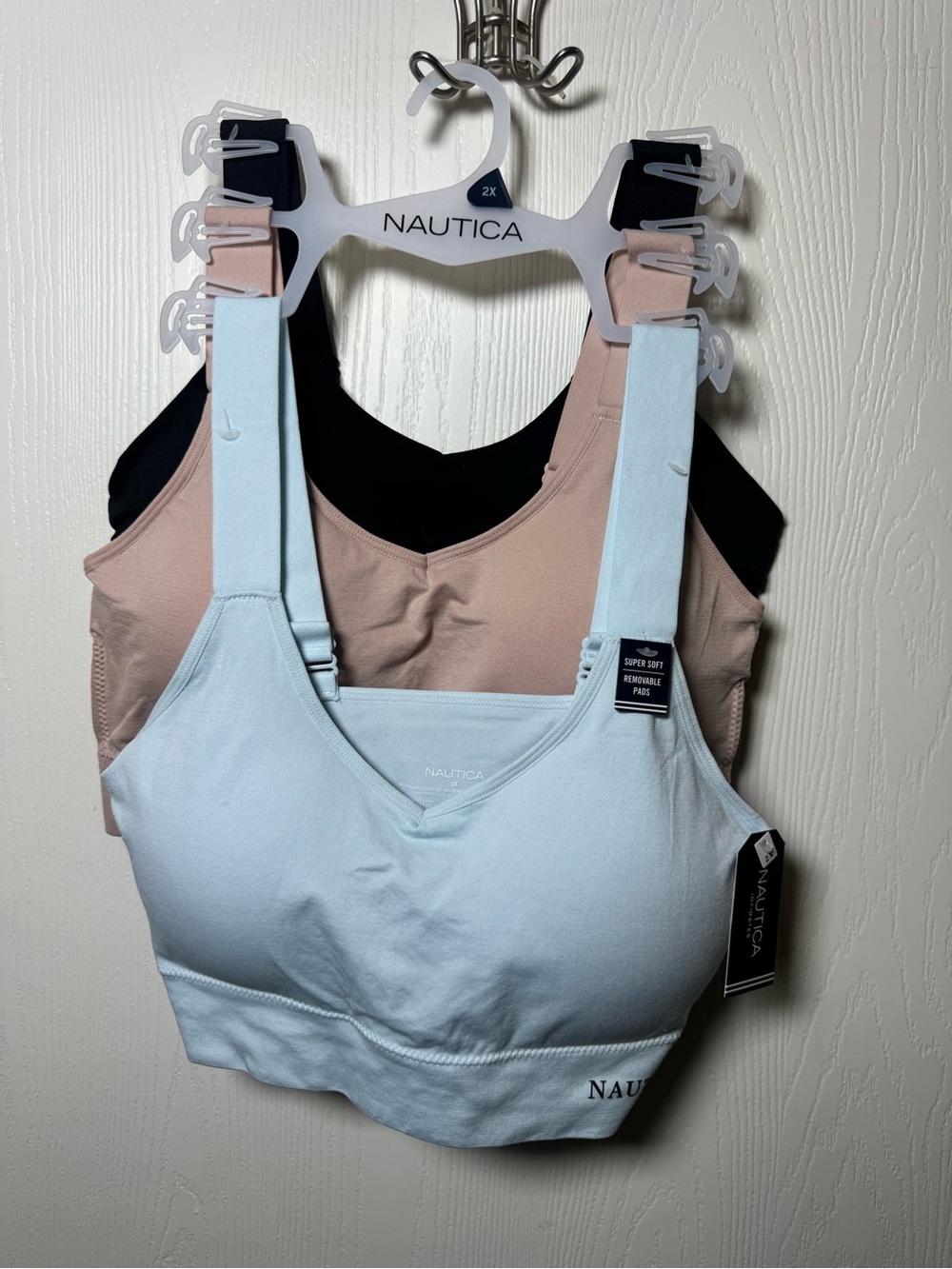 Nautica Bralette Set in Light Blue, Blush & Black